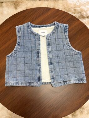 The Get Light Blue Quilted Denim Vest